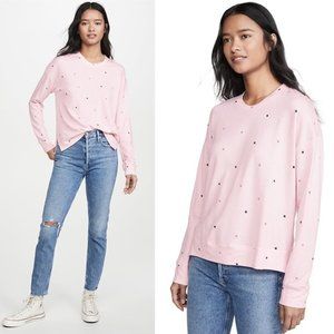 NWOT Anthropologie Sundry Hearts & Stars Pink French Terry Sweatshirt Size 2 (M)